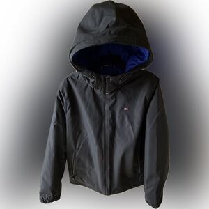 Tommy Hilfiger Jacket Black THFLEX Parka Lightweight Waterproof, Men’s Large